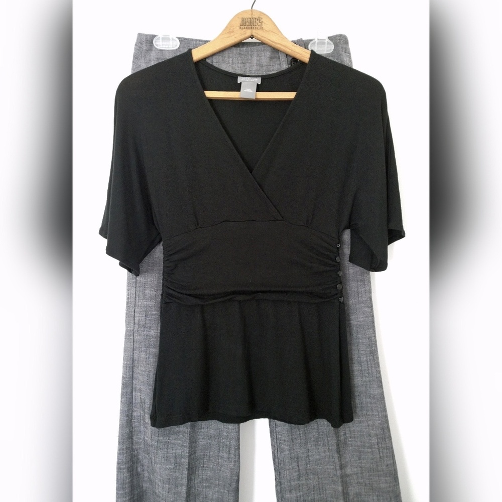 Ann Taylor kimono-style black top, size XSP